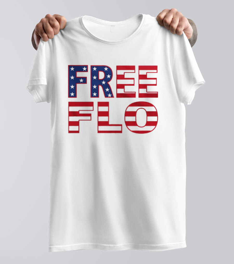 Free Flo USA Flag Stars Stripes Patriotic T-Shirt