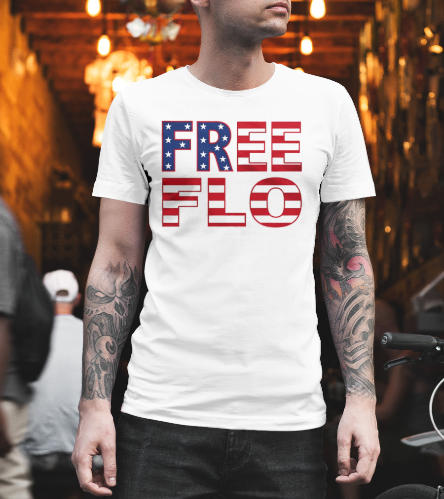Free Flo USA Flag Stars Stripes Patriotic T-Shirt