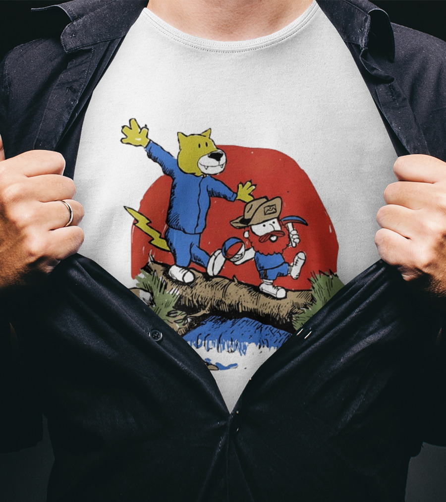 Denver Nuggets Rocky Mountain Lion Cartoon Adventure With Basketball T-Shirt
