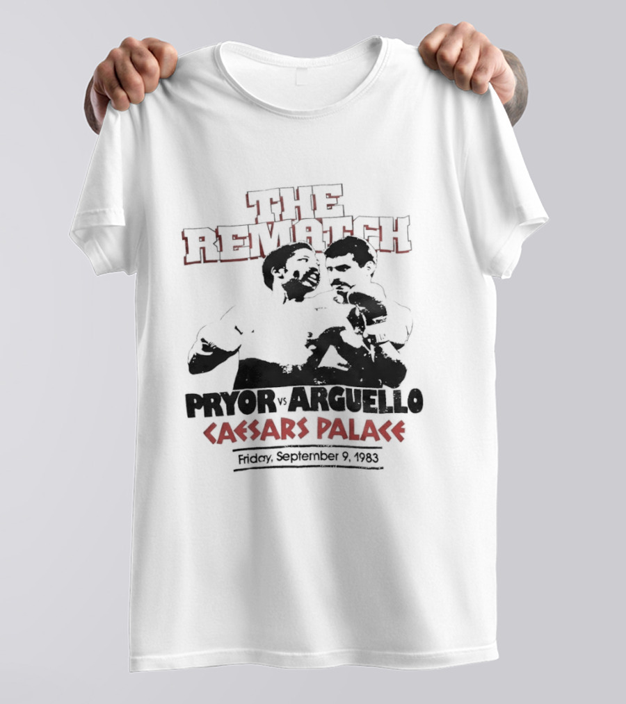 Pryor Vs Arguello The Rematch Caesars Palace 1983 Boxing Memorabilia T-Shirt