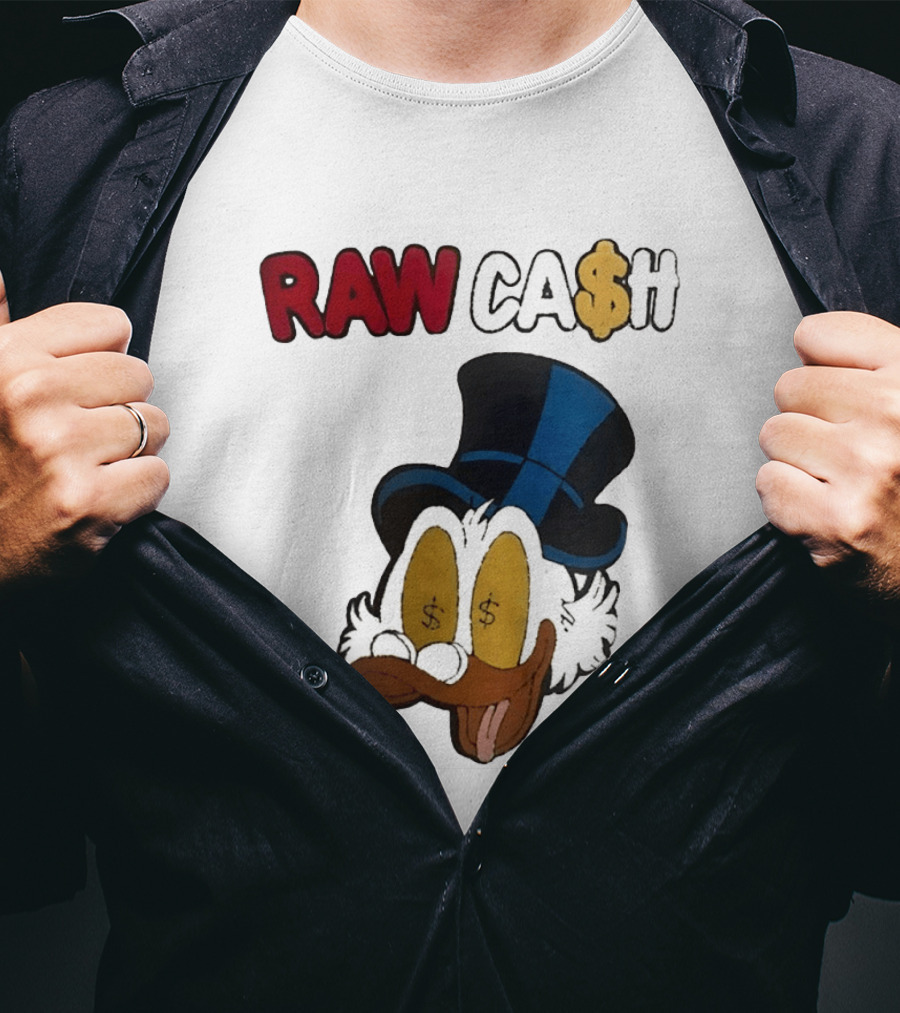 RAW CA$H Duck Eyes Dollar Sign Hat T-Shirt
