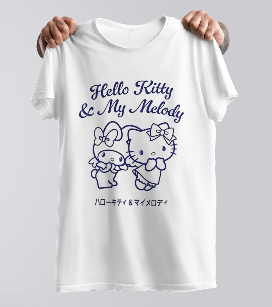 Hello Kitty And My Melody & Japanese T-Shirt