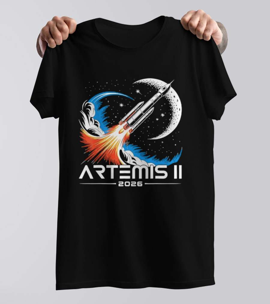 Artemis II 2026 Moon Rocket Space Exploration Launch T-Shirt