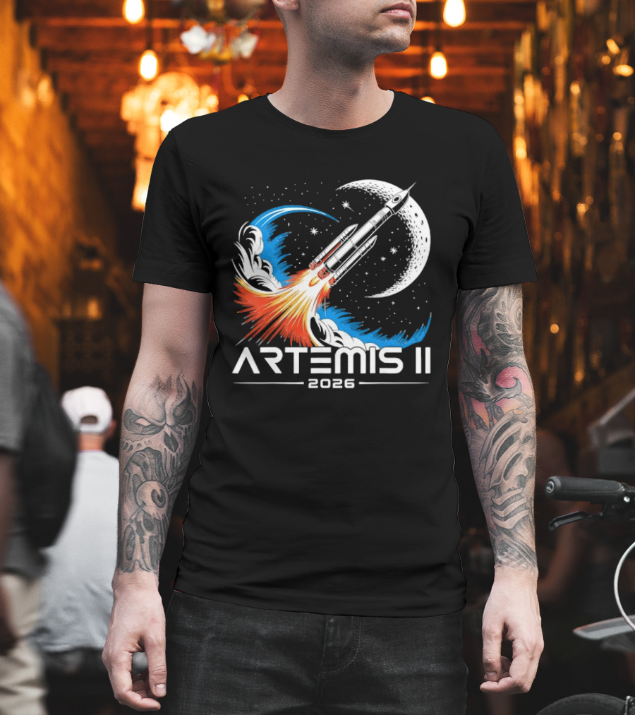 Artemis II 2026 Moon Rocket Space Exploration Launch T-Shirt
