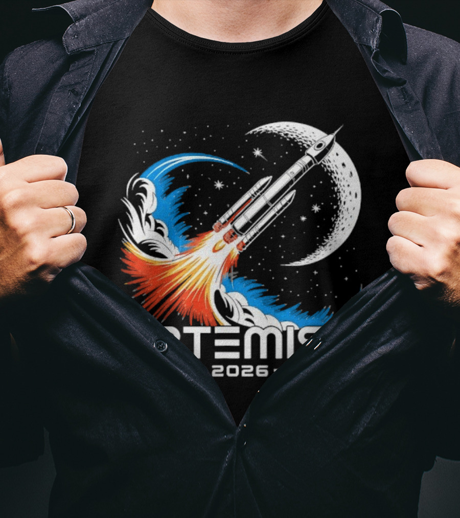 Artemis II 2026 Moon Rocket Space Exploration Launch T-Shirt