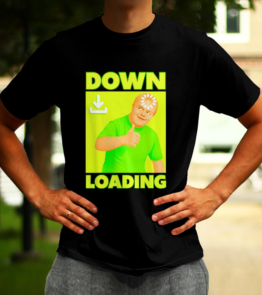 Down Loading Thumbs Up Meme Humorous Internet Guy T-Shirt