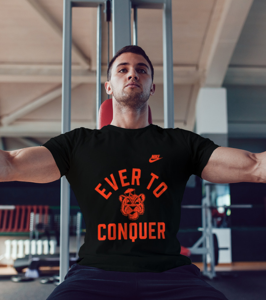 Auburn Tigers Ever To Conquer Tiger Face Nike Swoosh T-Shirt