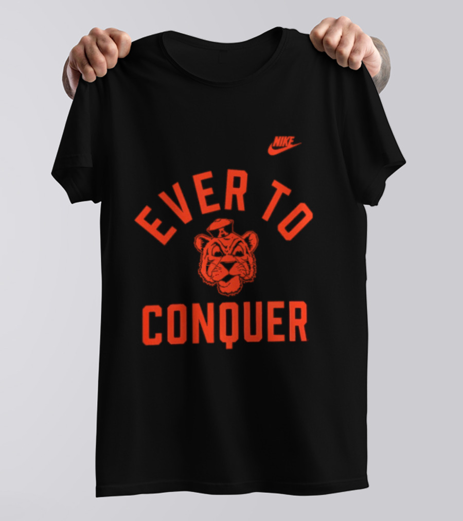 Auburn Tigers Ever To Conquer Tiger Face Nike Swoosh T-Shirt