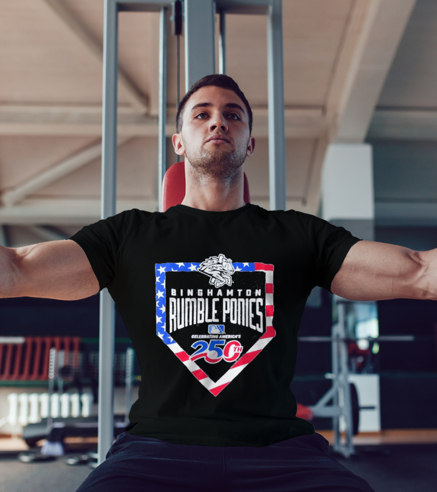 Binghamton Rumble Ponies Celebrating America 250th Anniversary MLB Stars And Stripes T-Shirt