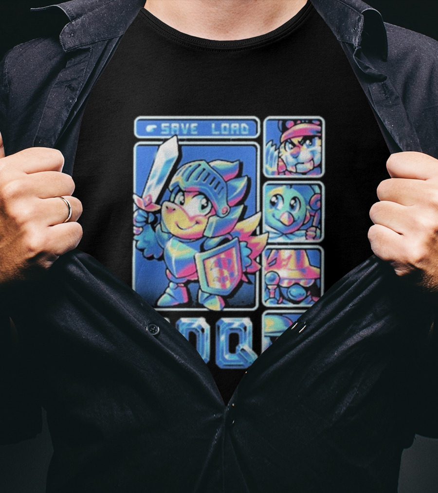 Fangamer GDQ Quick Quest Save Load Knight Adventure Characters T-Shirt