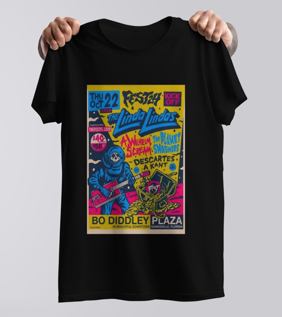 FEST 24 Kick Off 2026 The Linda Lindas Bo Diddley Plaza Gainesville Florida T-Shirt