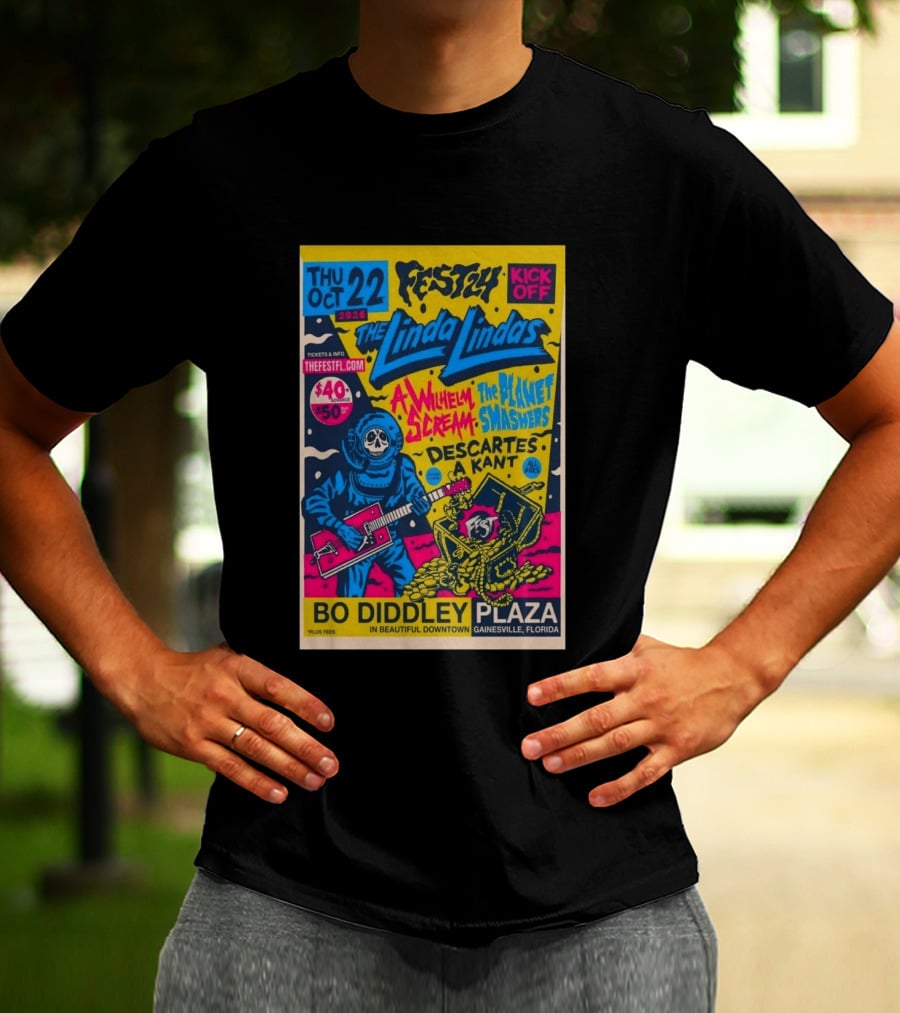 FEST 24 Kick Off 2026 The Linda Lindas Bo Diddley Plaza Gainesville Florida T-Shirt