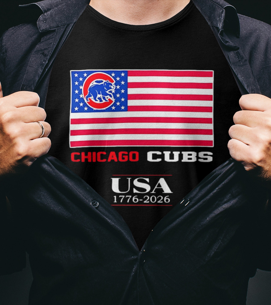 Chicago Cubs USA Flag 1776 2026 Celebration T-Shirt