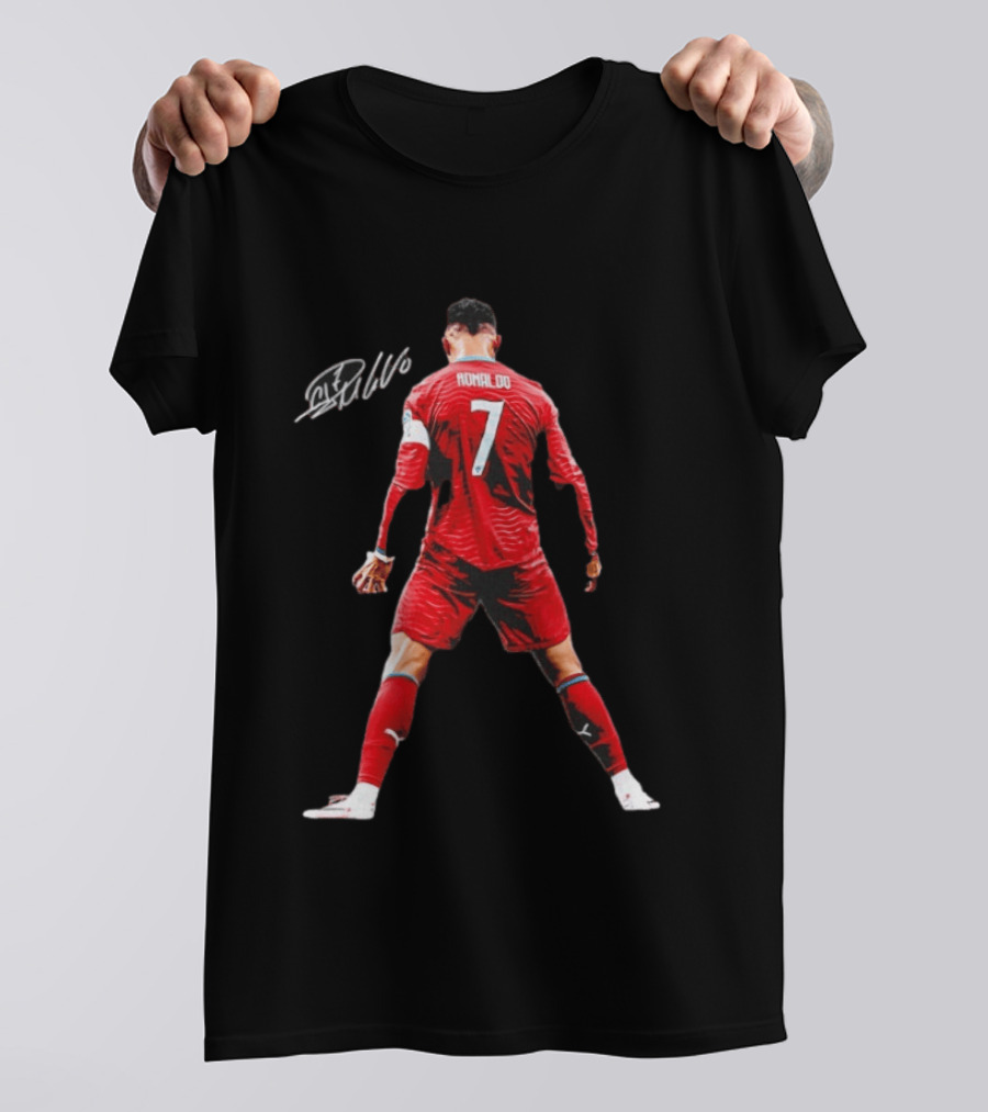 Cristiano Ronaldo Number 7 Portugal National Team Signature T-Shirt
