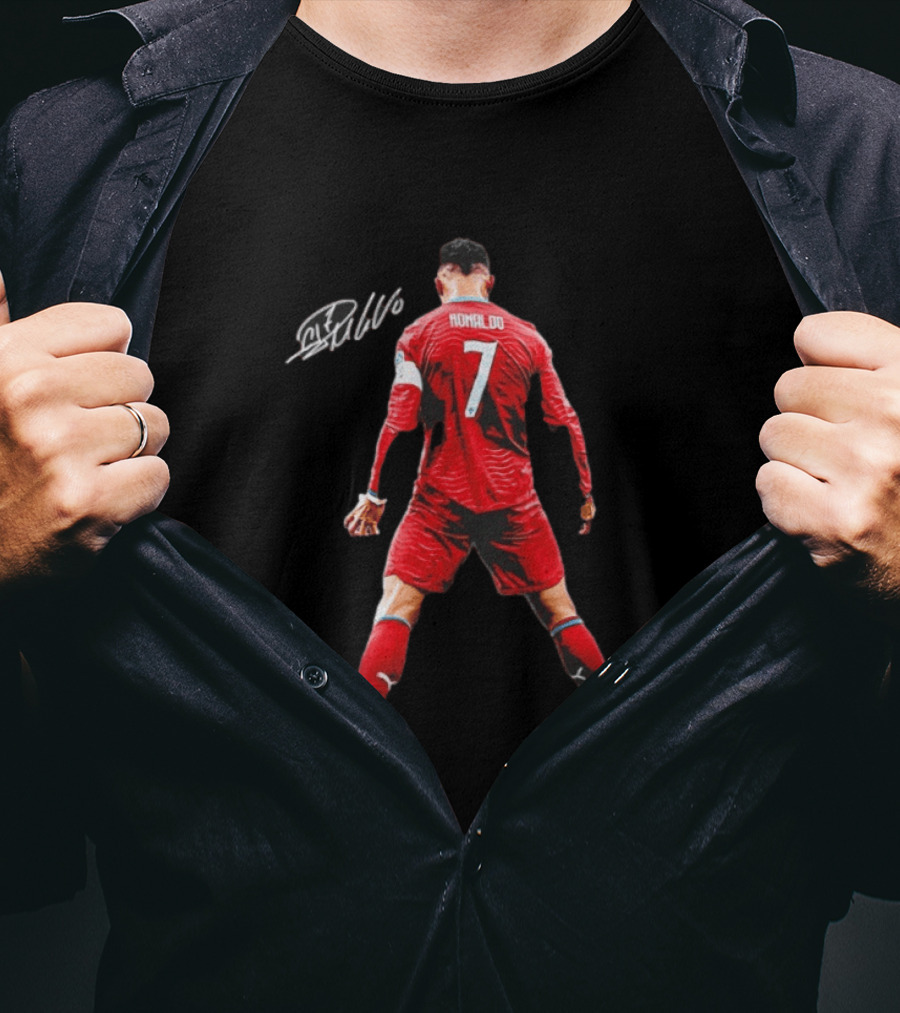 Cristiano Ronaldo Number 7 Portugal National Team Signature T-Shirt