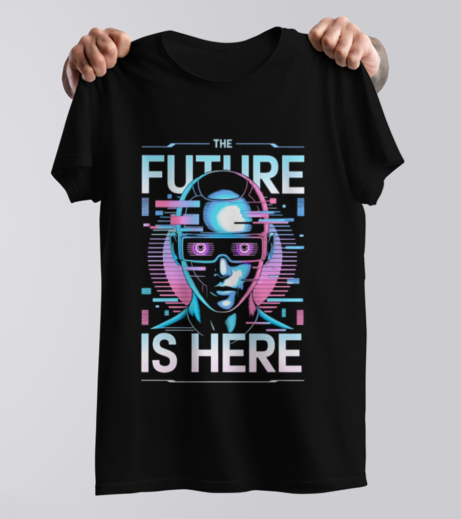 The Future Is Here Cyberpunk Android VR Goggles T-Shirt