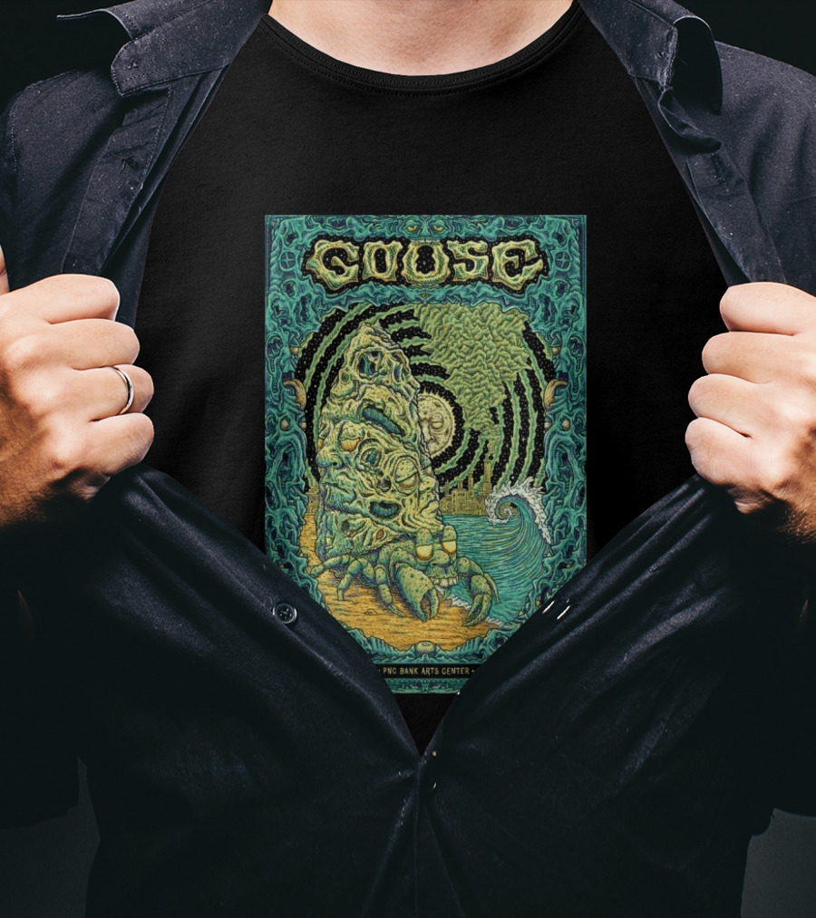 Goose July 2 2026 PNC Bank Arts Center Holmdel NJ Psychedelic Monster Wave T-Shirt