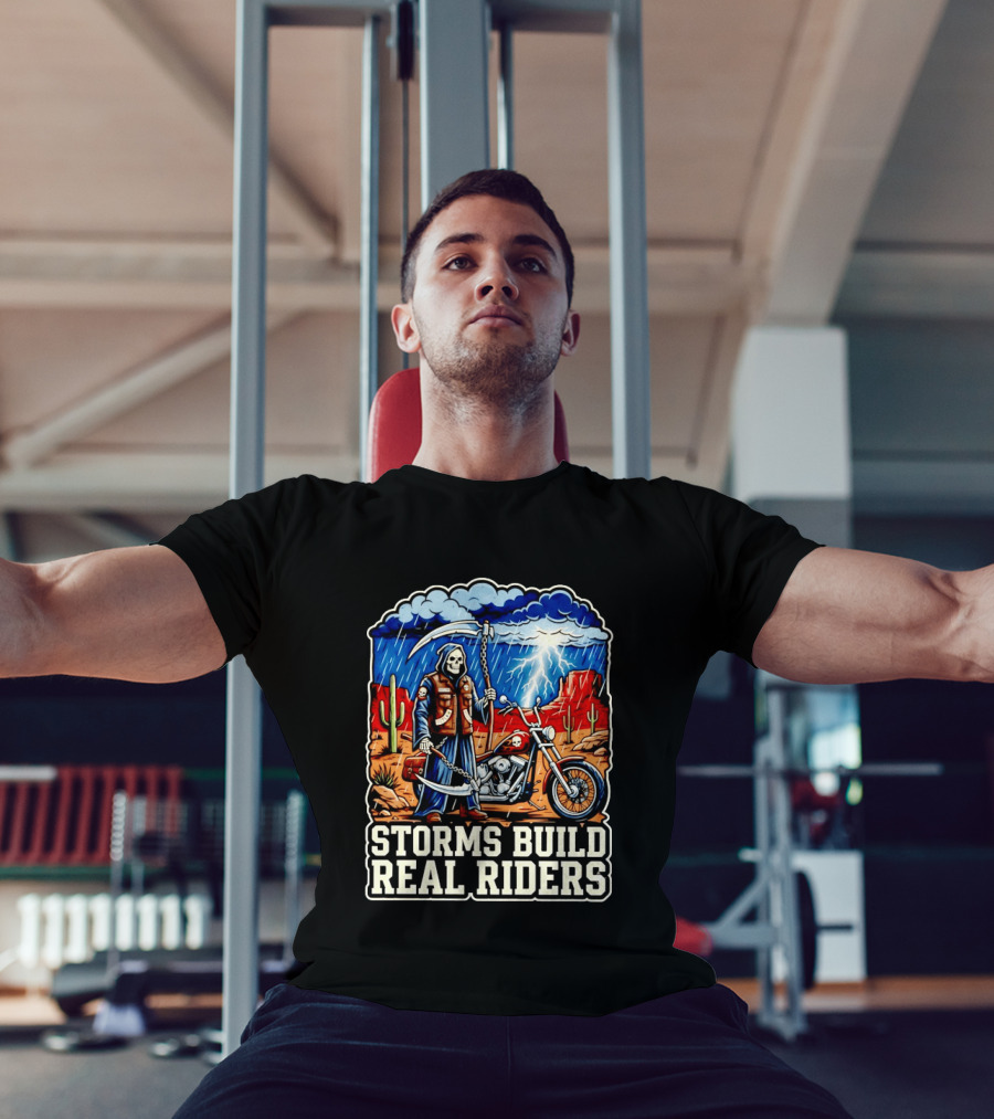 Real Riders Grim Reaper Motorcycle Storm Adventure T-Shirt