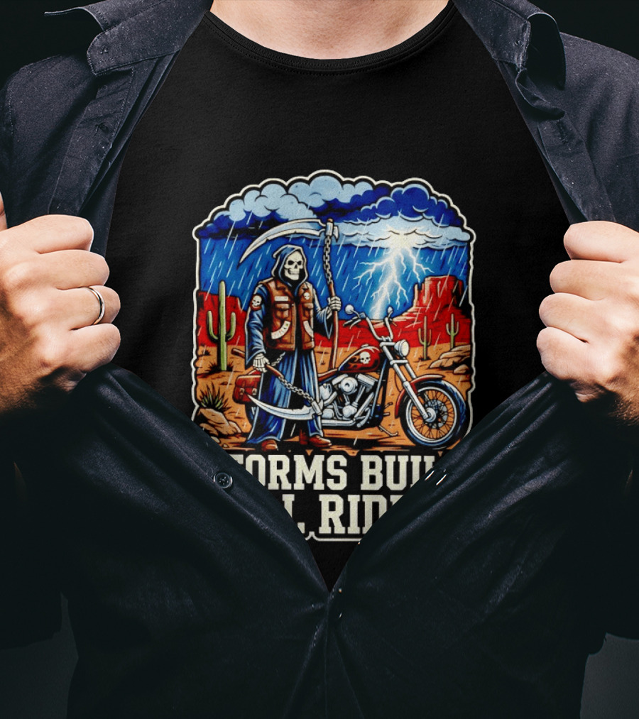 Real Riders Grim Reaper Motorcycle Storm Adventure T-Shirt