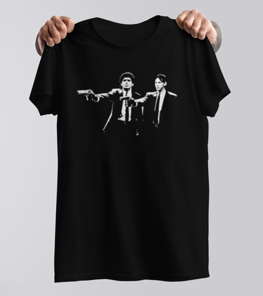 Diego Maradona Lionel Messi Pulp Fiction T-Shirt