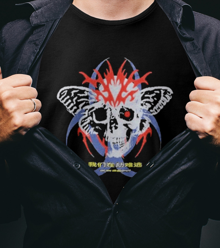 Insomniac Getter System Error Melting Skull Wings T-Shirt