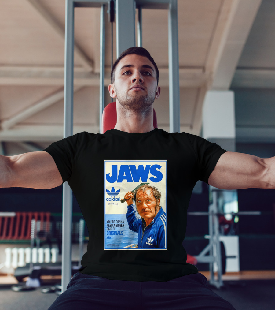 Jaws Adidas Originals You're Gonna Need A Bigger Pair Quint Machete T-Shirt