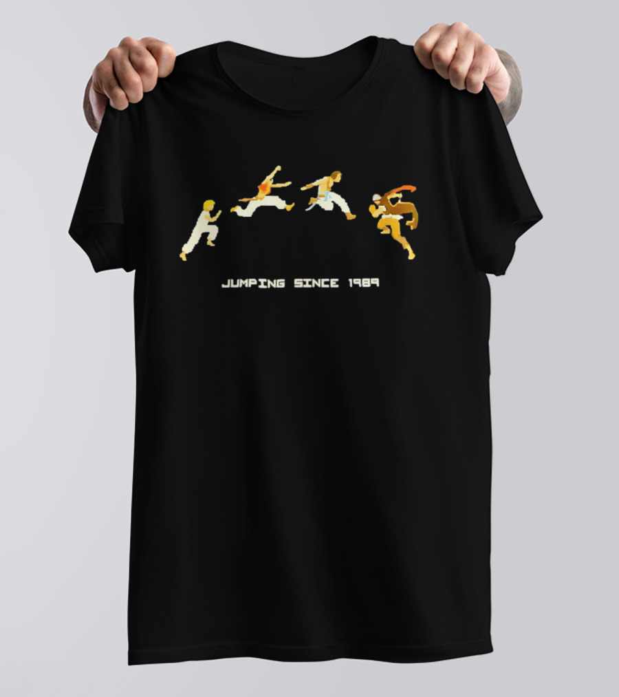 Jumping Since 1989 Retro Arcade Pixel Characters T-Shirt
