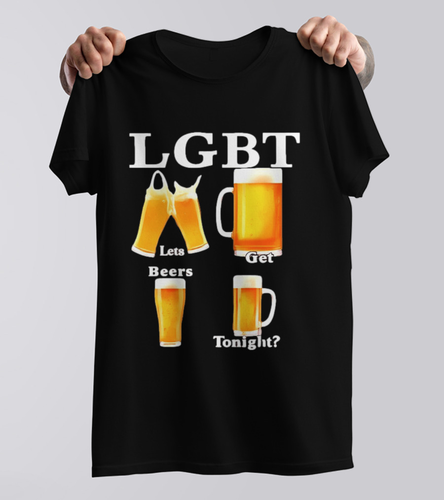 LGBT Lets Get Beers Tonight Beer Drinking Humor T-Shirt