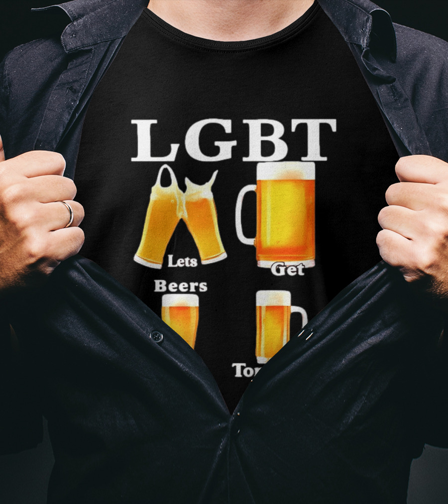 LGBT Lets Get Beers Tonight Beer Drinking Humor T-Shirt