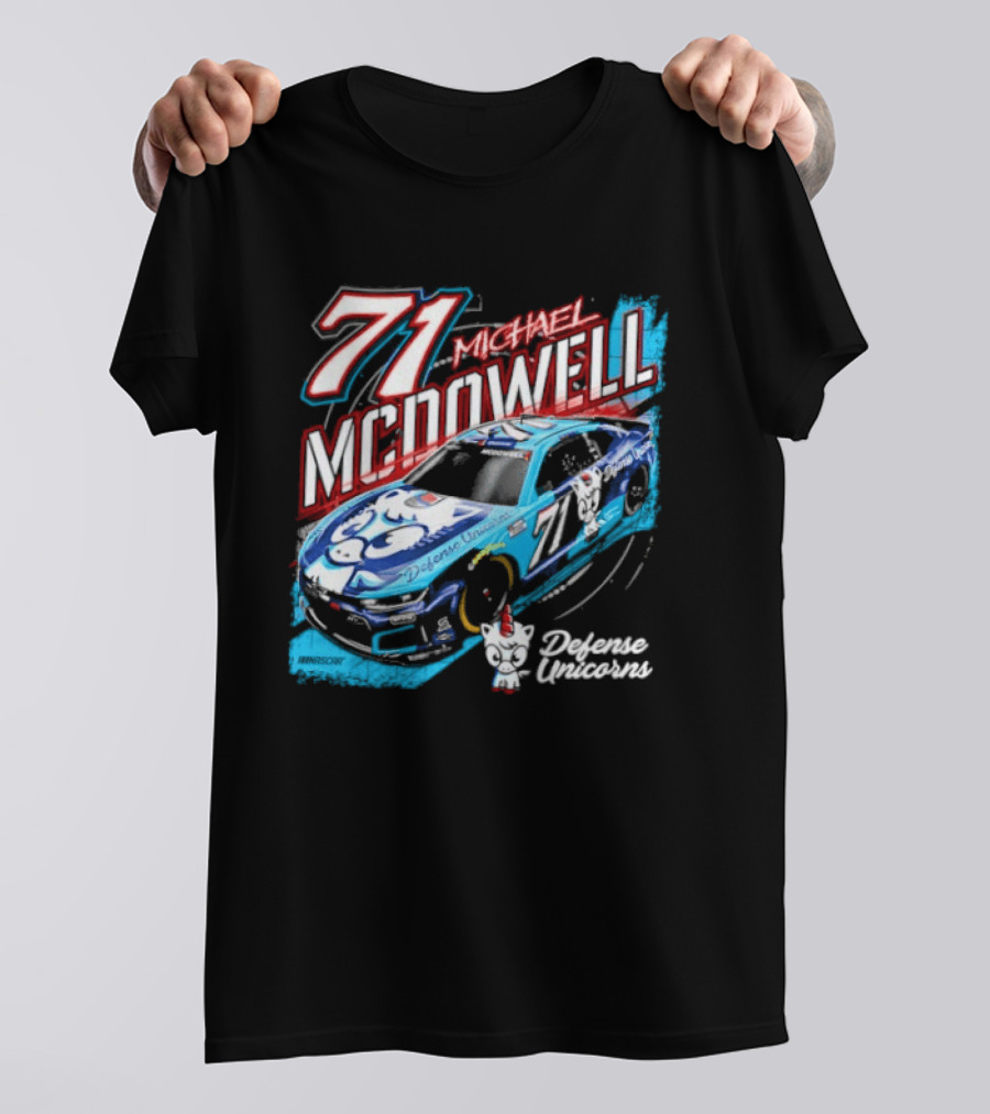 Michael McDowell 71 NASCAR Defense Unicorns Phoenix Performance T-Shirt