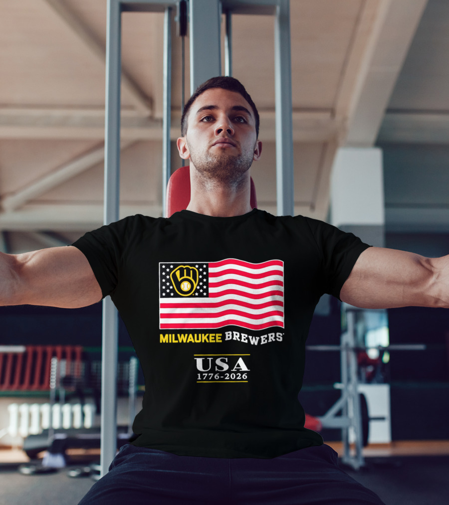 Milwaukee Brewers USA 1776 2026 American Flag Baseball Team T-Shirt