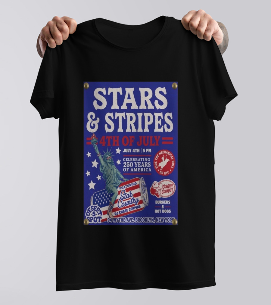 Stars & Stripes 4th Of July Celebration 250 Years Of America Brooklyn Event 2026 T-Shirt