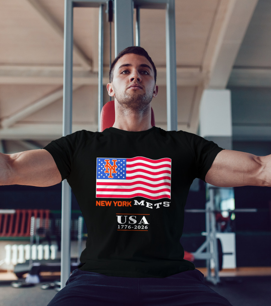 New York Mets American Flag USA 1776 2026 MLB T-Shirt