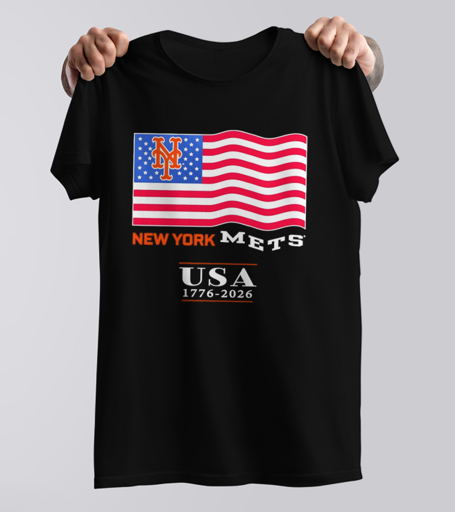 New York Mets American Flag USA 1776 2026 MLB T-Shirt