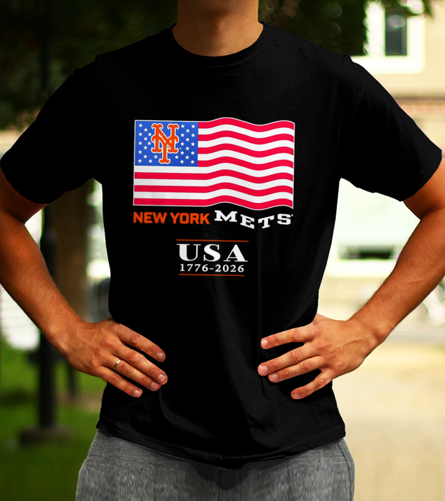 New York Mets American Flag USA 1776 2026 MLB T-Shirt