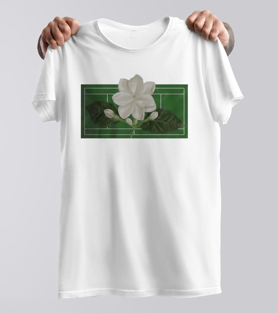 Alexandra Alex Eala Tennis Court Gardenia Floral T-Shirt