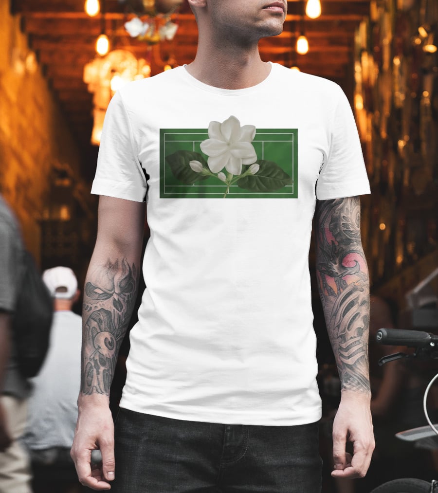 Alexandra Alex Eala Tennis Court Gardenia Floral T-Shirt