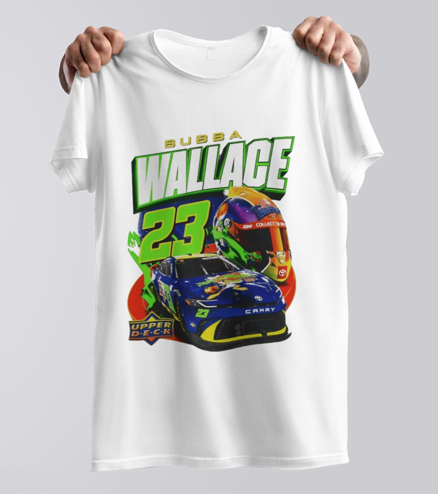 Bubba Wallace 23 Collect The Best Upper D.E.C.K Racing Helmet And Camry T-Shirt