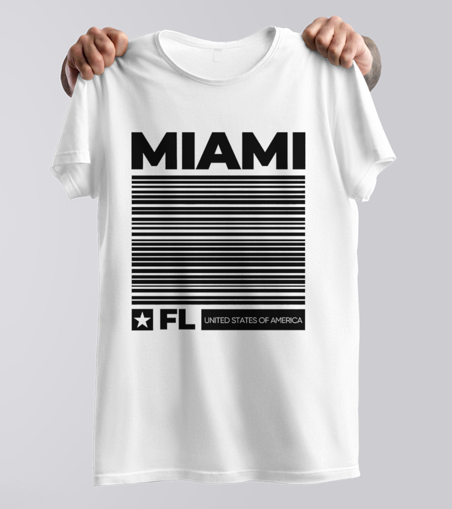 Miami FL Star Stripes United States Of America T-Shirt