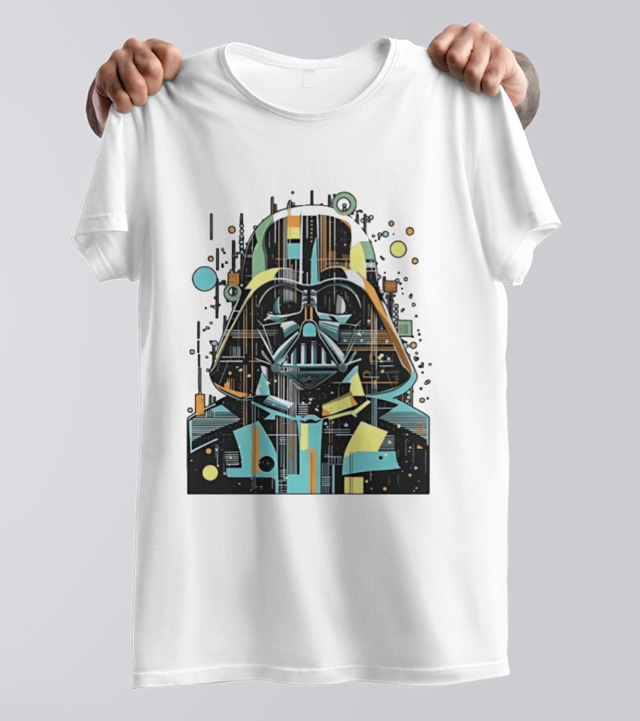 Darth Vader Geometric Circuit Abstract Tech T-Shirt