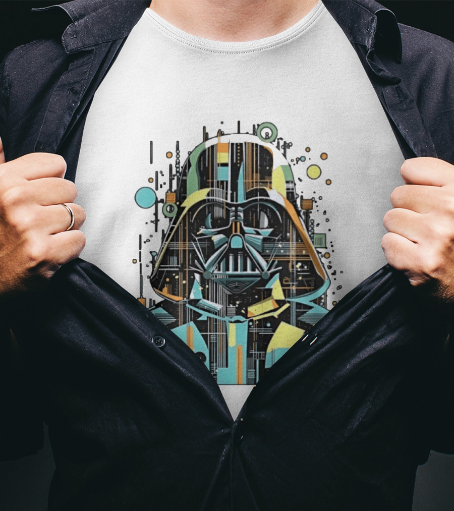 Darth Vader Geometric Circuit Abstract Tech T-Shirt