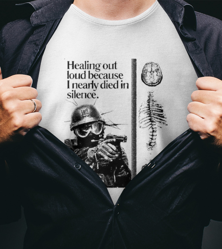 Healing Out Loud Soldier Brain Anatomy Urban Silence T-Shirt