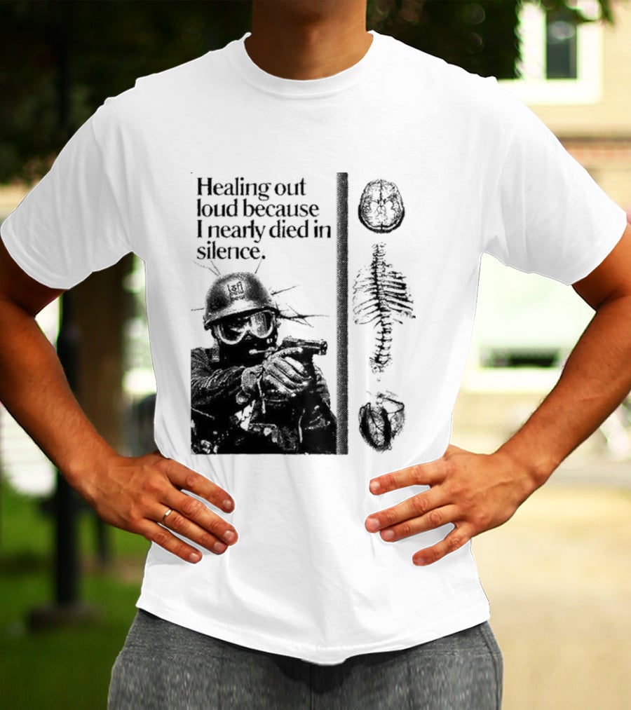 Healing Out Loud Soldier Brain Anatomy Urban Silence T-Shirt