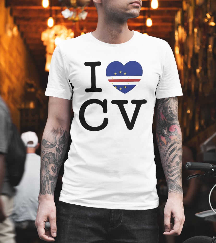 I Love Cape Verde Heart CV Flag T-Shirt