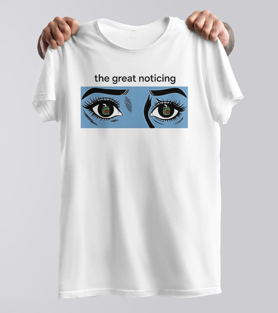 The Great Noticing Ice Blue Eyes With Apple Detail T-Shirt