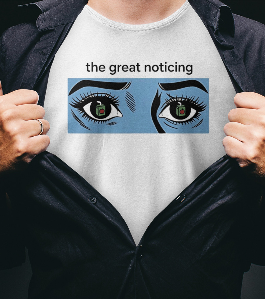 The Great Noticing Ice Blue Eyes With Apple Detail T-Shirt