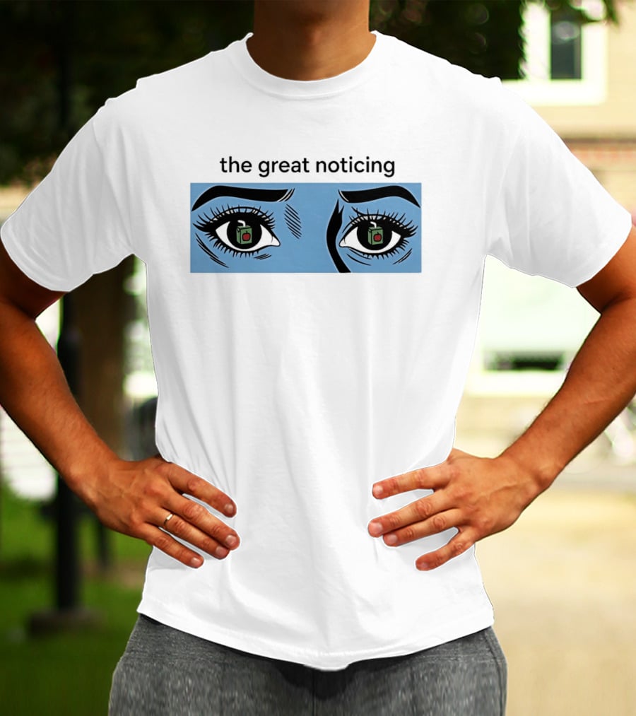 The Great Noticing Ice Blue Eyes With Apple Detail T-Shirt