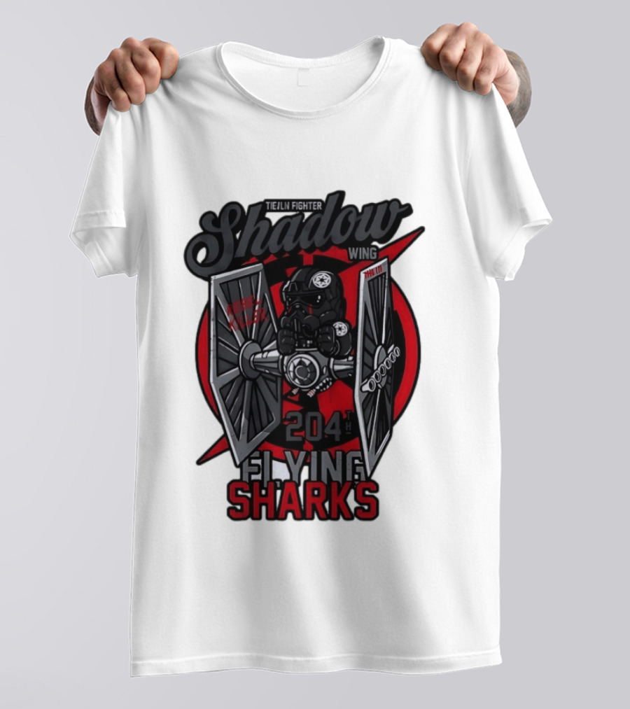 TIE Fighter Pilot Shadow Wing 204th Flying Sharks Rebel Killer Star Wars T-Shirt