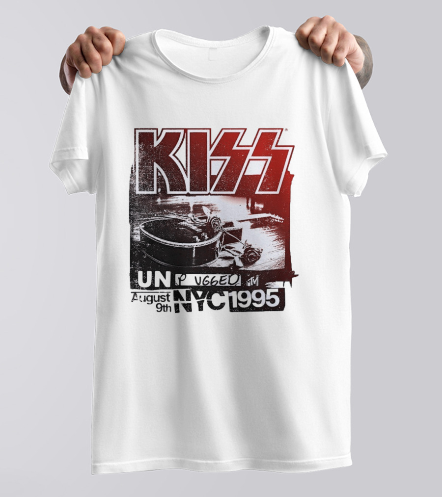 KISS Unplugged MTV August 9th 1995 NYC Guitar Roses T-Shirt