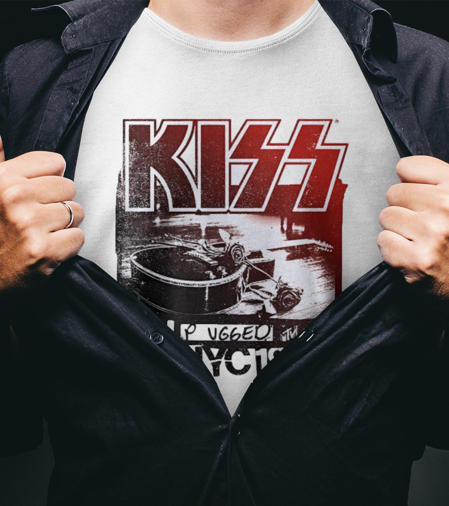 KISS Unplugged MTV August 9th 1995 NYC Guitar Roses T-Shirt